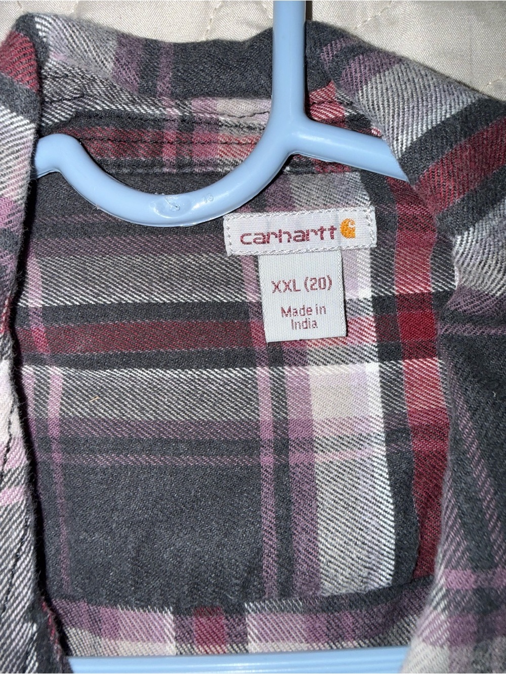 Carhartt Plaid Flannel Shirt - Black, Burgundy & Gray